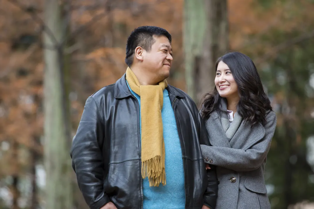 Couple walking in nature