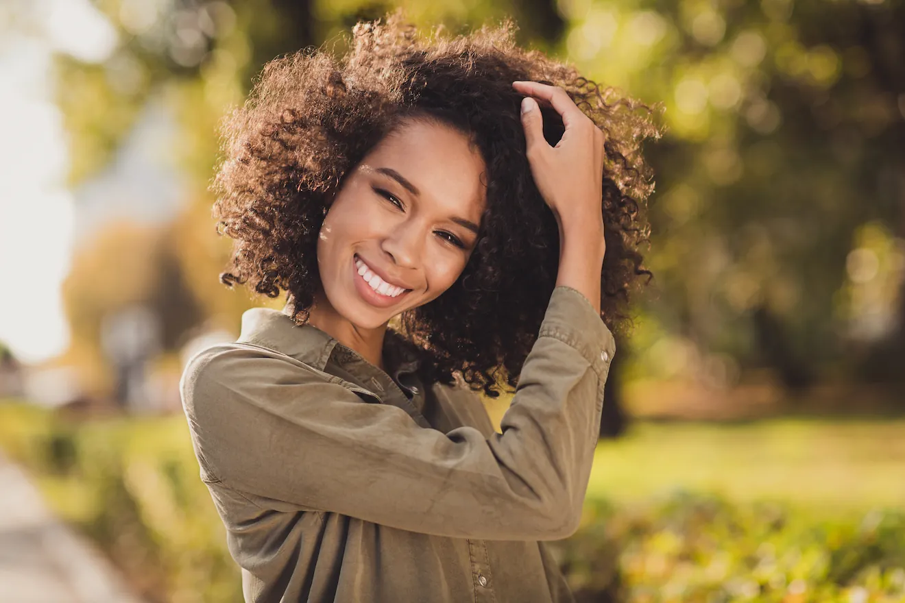 Portrait of African-American woman smiling